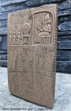 Load image into Gallery viewer, Babylonian Tablet of Shamash Sun god tablet Museum reproduction plaque www.NEO-MFG.com 11&quot;
