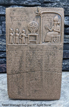 Load image into Gallery viewer, Babylonian Tablet of Shamash Sun god tablet Museum reproduction plaque www.NEO-MFG.com 11&quot;
