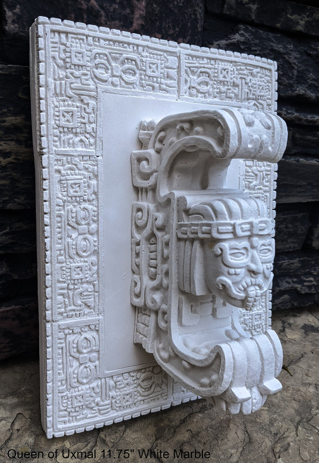 Aztec Mayan Queen of Uxmal Architectural element bust Sculpture 11.75