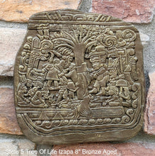 Load image into Gallery viewer, Aztec Mayan Stele 5 Tree Of Life Izapa Olmec Sculpture wall plaque 8&quot; www.Neo-Mfg.com
