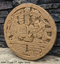 Load image into Gallery viewer, History Mayan Aztec Copal ball court scoreboard Sculptural wall relief plaque 17&quot; www.Neo-Mfg.com
