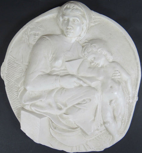 Michelangelo Pitti Tondo Wall Plaque Sculptural Frieze Carving 10.5
