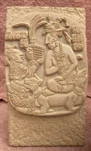 Load image into Gallery viewer, Aztec Mayan Mesoamerican Oval Palace tomb Palenque temple fragment carving Sculptural wall relief plaque 8.5&quot; www.Neo-Mfg.com
