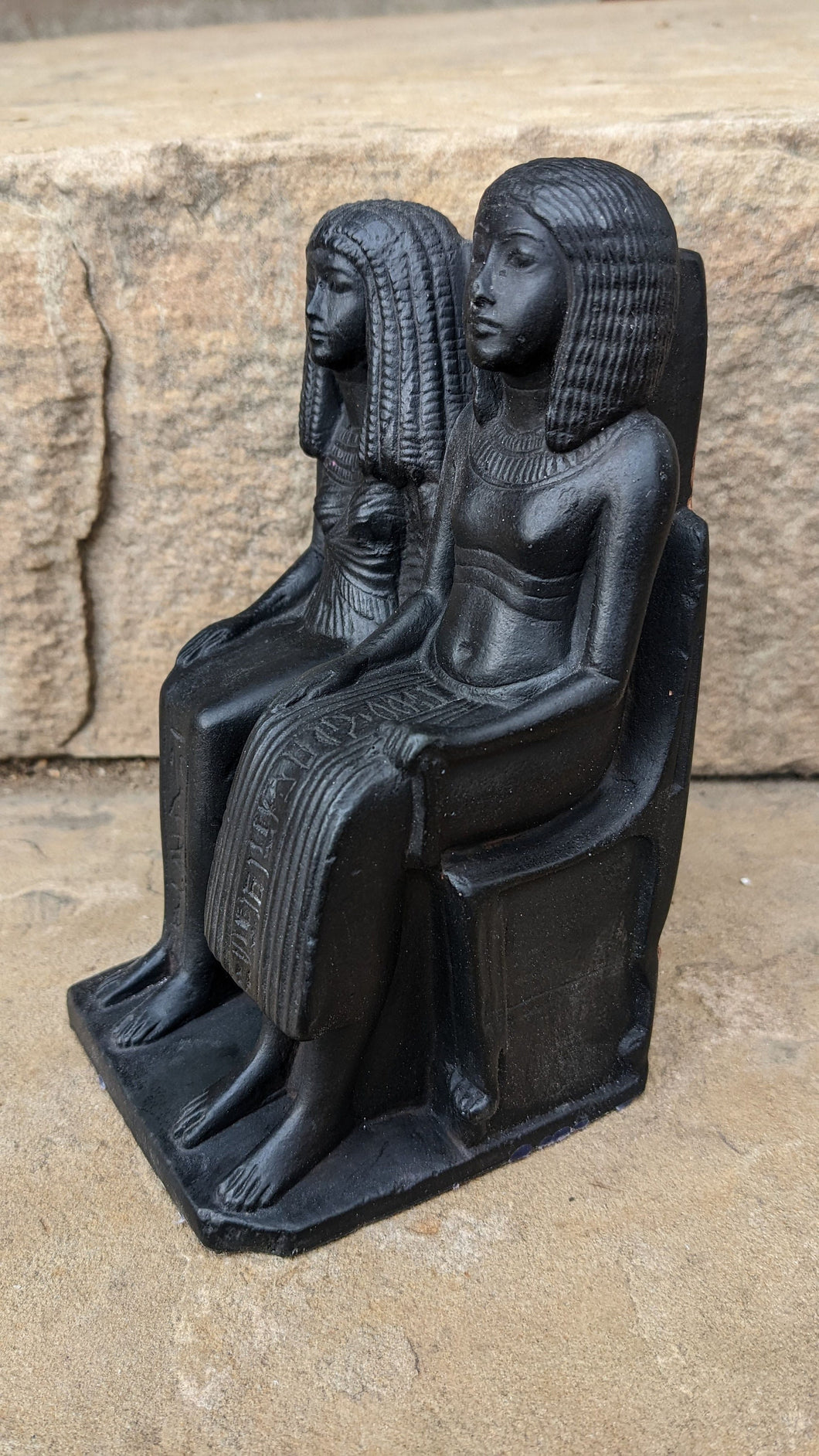 Egyptian Imenemipet Tamerout Seated Couple Artifact Carved Sculpture Statue Museum Reproduction 7