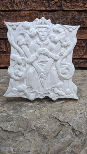 medieval illuminated letter V sculpture wall plaque decor www.NEO-MFG.com museum replica