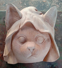 Load image into Gallery viewer, Animal cat feline big eye with hat plaque Fragment relief www.Neo-Mfg.com
