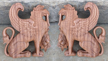 Load image into Gallery viewer, Griffin gryphons Winged lion wall Sculpture plaque set pair 9.5&quot; ea www.Neo-Mfg.com Home decor mystical
