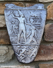 Load image into Gallery viewer, History Egyptian Palette of Narmer Sculptural wall relief www.Neo-Mfg.com 12.5&quot; Front side
