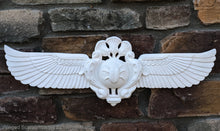 Load image into Gallery viewer, Egyptian winged Scarab Wadjet Pediment hieroglyph Sculptural wall relief www.Neo-Mfg.com 22&quot;
