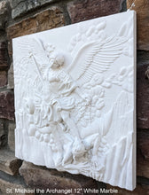 Load image into Gallery viewer, Historical religious Mythological St. Michael the Archangel wall angel 12" sculpture plaque Sculpture www.Neo-mfg.com
