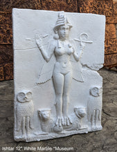 Load image into Gallery viewer, Babylonian Burney Relief Queen of Night GODDESS ISHTAR Mesopotamia Sculptural relief carving plaque www.Neo-Mfg.com 12"
