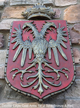 Load image into Gallery viewer, Decor Coat of Arms 2 Eagle Crown wall plaque sign 19&quot; Grand www.Neo-Mfg.com home garden decor art medieval
