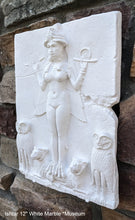 Load image into Gallery viewer, Babylonian Burney Relief Queen of Night GODDESS ISHTAR Mesopotamia Sculptural relief carving plaque www.Neo-Mfg.com 17.5"

