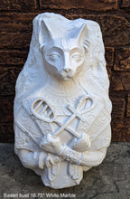 Load image into Gallery viewer, Egyptian Bastet cat fragment torso Sculptural wall relief bust www.Neo-Mfg.com 16.75&quot;

