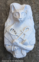 Load image into Gallery viewer, Egyptian Bastet cat fragment torso Sculptural wall relief bust www.Neo-Mfg.com 16.75&quot;
