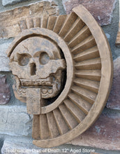 Load image into Gallery viewer, History Aztec Maya Artifact Carved Teotihuacan Disc of Death Sculpture Statue 12&quot; Tall www.Neo-Mfg.com Wall art
