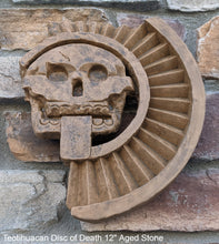 Load image into Gallery viewer, History Aztec Maya Artifact Carved Teotihuacan Disc of Death Sculpture Statue 12&quot; Tall www.Neo-Mfg.com Wall art
