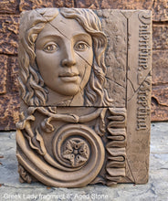 Load image into Gallery viewer, Greek Lady fragment spiritual female face Sculpture wall Plaque relief 8&quot; www.Neo-Mfg.com
