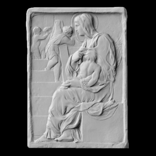 Michelangelo Madonna Stairs Stone Carving Sculpture Wall relief 14