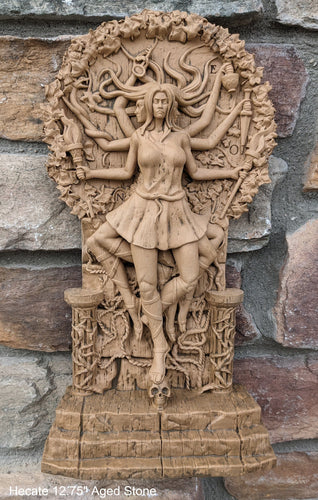 Hecate Hekate Sculpture Goddess heaven, earth, and sea blessings of daily life 12.75