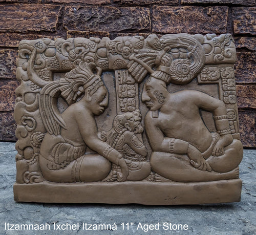 Aztec Mayan Itzamnaah Ixchel Itzamná sculpture Artifact Carved Sculpture Statue 11
