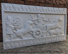 Load image into Gallery viewer, Assyrian Ashurnasirpal II hunting lions Carving sculpture wall plaque 22.75&quot; www.Neo-Mfg.com
