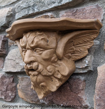 Load image into Gallery viewer, Gargoyle winged greenman shelf sculpture wall plaque www.NEO-MFG.com 10.5&quot;
