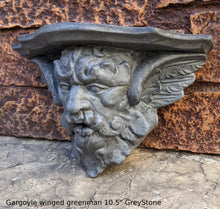 Load image into Gallery viewer, Gargoyle winged greenman shelf sculpture wall plaque www.NEO-MFG.com 10.5&quot;
