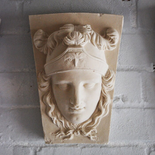 Athena Minerva Keystone Coade 1794 Portrait Face Wall Plaque Sculpture Fragment 10
