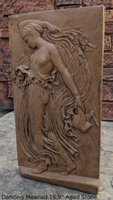 Load image into Gallery viewer, Roman Green Dancing Meanad Wall plaque relief Sculpture 16.9&quot; Museum reproduction www.Neo-Mfg.com
