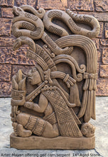 Load image into Gallery viewer, Aztec Mayan offering god corn serpent wall Sculpture plaque www.Neo-Mfg.com Home decor 14&quot;
