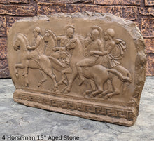 Load image into Gallery viewer, Roman Greek 4 horseman Artifact Carved Sculpture Statue www.Neo-Mfg.com 15&quot;
