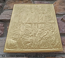 Load image into Gallery viewer, History Egyptian King Tutankhamun Tut Golden Shrine Right side Plaque Sculpture 11" www.Neo-Mfg.com home decor Museum Reproduction h6
