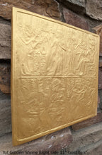 Load image into Gallery viewer, History Egyptian King Tutankhamun Tut Golden Shrine Right side Plaque Sculpture 11&quot; www.Neo-Mfg.com home decor Museum Reproduction h6
