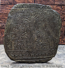 Load image into Gallery viewer, Aztec Mayan Stele 5 Tree Of Life Izapa Olmec Sculpture wall plaque 14&quot; www.Neo-Mfg.com
