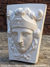 Load image into Gallery viewer, Athena Minerva Keystone Coade 1794 Portrait Face Wall Plaque Sculpture Fragment 10" Museum Quality www.Neo-Mfg.com
