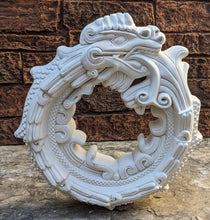 Load image into Gallery viewer, Serpent ouroboros Quetzalcoaltl ring Aztec Maya Artifact Carved Sculpture Statue 13" www.Neo-Mfg.com
