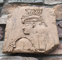 Load image into Gallery viewer, History Egyptian Queen Tiye Tiyi Fragment Sculptural wall relief plaque www.Neo-Mfg.com 12&quot; Museum reproduction
