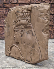 Load image into Gallery viewer, History Egyptian Queen Tiye Tiyi Fragment Sculptural wall relief plaque www.Neo-Mfg.com 12&quot; Museum reproduction
