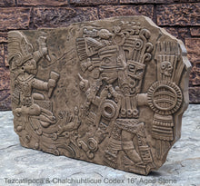 Load image into Gallery viewer, Aztec Maya Artifact Carved Tezcatlipoca &amp; Chalchiuhtlicue Sculpture Statue 16&quot; www.Neo-Mfg.com Wall art Codex
