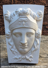 Load image into Gallery viewer, Athena Minerva Keystone Coade 1794 Portrait Face Wall Plaque Sculpture Fragment 10" Museum Quality www.Neo-Mfg.com
