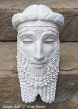 Load image into Gallery viewer, Assyrian king Sargon bust Carved Persian wall sculpture plaque 12&quot; www.Neo-Mfg.com Museum Replica
