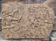 Load image into Gallery viewer, Aztec Maya Artifact Carved Tezcatlipoca &amp; Chalchiuhtlicue Sculpture Statue 16&quot; www.Neo-Mfg.com Wall art Codex

