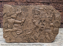 Load image into Gallery viewer, Aztec Maya Artifact Carved Tezcatlipoca &amp; Chalchiuhtlicue Sculpture Statue 16" www.Neo-Mfg.com Wall art Codex

