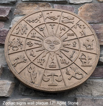 Load image into Gallery viewer, Zodiac signs wall plaque relief sculpture www.NEO-MFG.com 17&quot;
