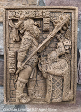 Load image into Gallery viewer, Aztec Mayan Yaxchilán Lintel 24 Sculpture 9.5" www.Neo-Mfg.com Plaque relief carving
