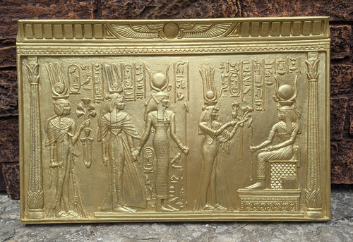 Egyptian Nefertari offer Isis Sculptural wall plaque reproduction www.NEO-MFG.com 22.5