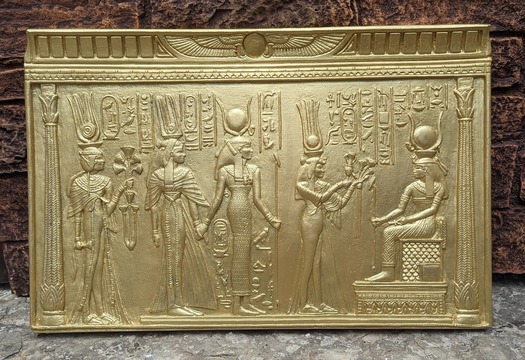 Egyptian Nefertari offer Isis Sculptural wall plaque reproduction www.NEO-MFG.com 22.5