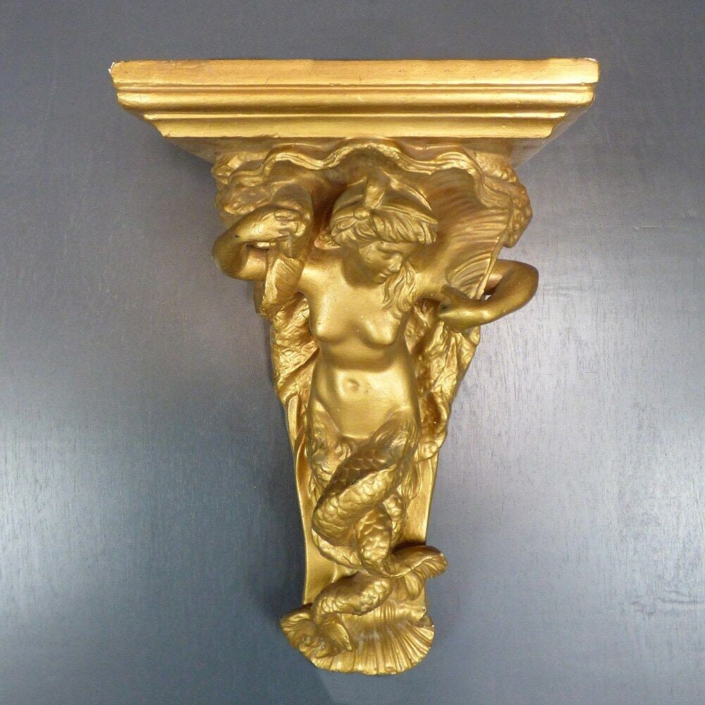 Mermaid wall Shelf Rare Handmade Huge Bracket Sculpture Sconce www.NEO-MFG.com 16