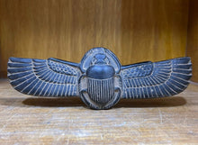 Load image into Gallery viewer, Egyptian winged Scarab relic figural relief replica gilt wall plaque Sculpture museum reproduction art 8" www.Neo-Mfg.com home decor
